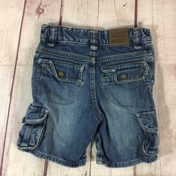 WonderKids Blue Denim Jean Cotton Cargo Shorts - Size 18 Months - Picture 4 of 9